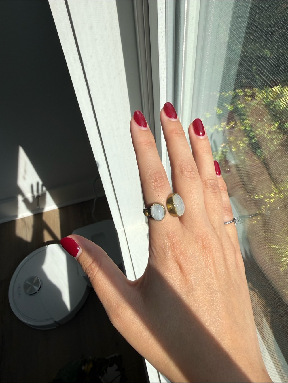 Handcrafted Vintage Gold Moonstone Style Statement Ring - Women's Jewelry